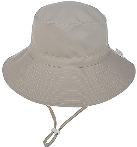 Malaxlx Unisex Kleinkind Sonnenhut Beige Fischerhut Kinder Sommerhut Breiter Krempe Strandhut für 2-6 Jahre Mädchen Jungen
