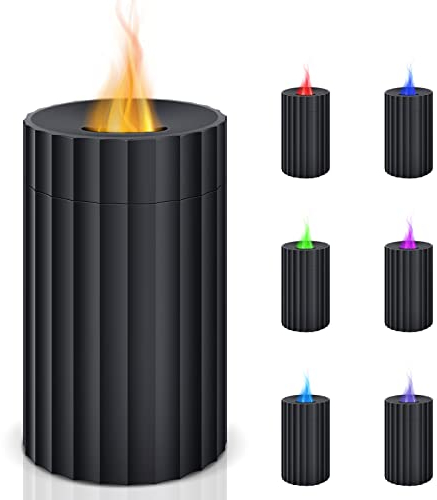 Weinsamkeit Umidificatore Ambiente con Fiamma Realistica, 100 ml Diffusore di Oli Essenziali Portatile con 7 Colori di Luce, Protezione di Auto-Spegnimento, Diffusore Ambiente per Ufficio