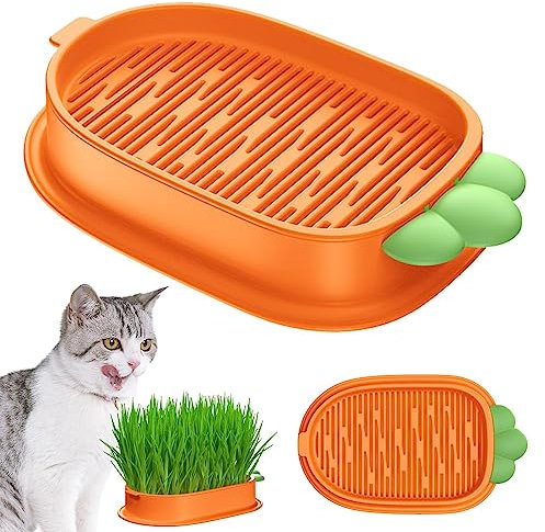 GIMOCOOL 3pcs Cat Nips Grass Planter Tray - Catnip Cat Grass Box - Cat Grass Growing Kit - Grass Planter For Indoor Cats - Hydroponic Cat Grass Growing Tray For Cat Plants