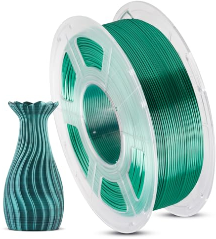 ANYCUBIC Silk PLA Filament, Dual Color PLA Silk Filament 1,75mm, 360° Farbwechsel 3D Drucker Filament, Seidentexturen Prächtige Farbe 1KG Schwarz Grün