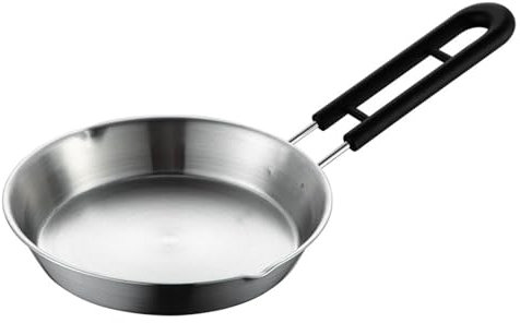 CKSEKD Sartén De Acero Inoxidable 304, Mini Sartén Antiadherente Wok, Filete, Huevo, Panqueque Con Mango Para Estufa De Gas De Inducción,16cm