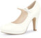 Allegra K Women's Platform Chunky Heel Sandals Pumps White 7 UK/Label Size 9.5 US