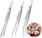 3Pcs Cooking Tweezers Tongs and Offset Tweezer Set Tongs Precision Serrated Tips Kitchen Stainless Steel Utensils Metal Fine Tweezers for Roasting Chef Serving Grill Culinary Salad BBQ Sea Food