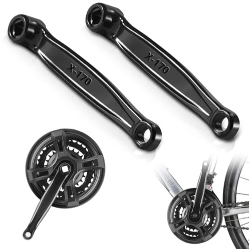 SXTDKMJ 2 Stück Fahrrad Kurbel, Fahrrad Kurbelarm 170mm Crank Kurbelverkürzung Fahrradkurbel Kurbelarm für Rennräder City Bike Mountainbikes Rennrad