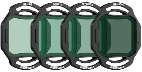 Freewell ND Filter 4-Pack for DJI O4 Air Unit Pro–ND8, ND16, ND32, ND64–Reduce Shutter Speed for Smooth, Cinematic Footage
