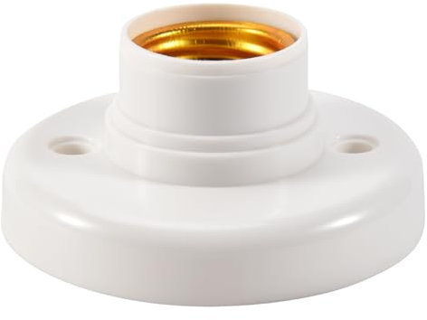 Kueohse E27 redondo plástico base tornillo bombilla lámpara zócalo titular