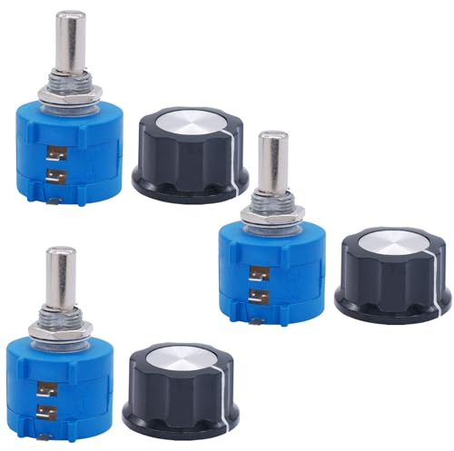 3 stücke Drehdraht potentiometer,10-Gang Drehdraht,Rotierende Präzisionspotentiometer,Potentiometer Wählknopf Knöpfe Verstellbar Isoliert Ersatzpotentiometer Knopftyp Kunststoff (10K)