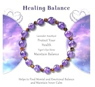 vidonio Natural Amethyst Crystal Bracelet for Women with Meaning Card, 8mm Stretch Healing Beaded Bracelets for Women, Anxiety Bracelet With Energy Protection, Good Luck Jewellery Gift for Her