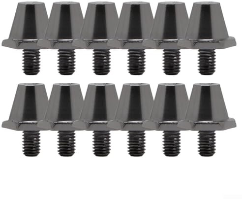 Lot de 12 crampons de rechange pour chaussures de football avec vis filetées de 11 mm et 13 mm M5 5 mm de diamètre en alliage d'aluminium pour crampons de football et chaussures de football (11 mm)