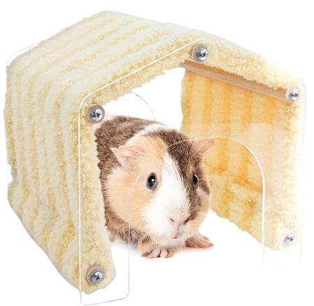 Tunnel für Hamster | platzsparende Käfigdekoration – Tunnel für kleine Haustiere mit Tür – Für Igel Hamster Kaninchen Knabbern ruhen Spielen Schlafen im Haus