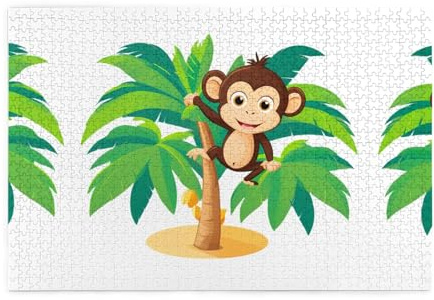 Jigsaw Puzzles1000 Piece Whjshop Monkey On The Coconut Tree Prints Educational Intellectual Wooden Puzzles, Fun Puzzles, Stress Relieving Puzzles