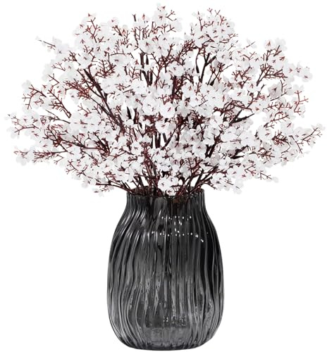 Lifewit Flores Artificiales Paniculata (Baby’s Breath), Tallos Florales de Seda, para Ramos de Boda, Decoración del Hogar, Centros de Mesa, Arreglos DIY, Estilo Rústico y Fiestas (Blanco, 6 Manojos)