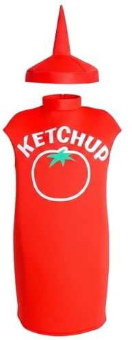 Generico Ketchup Flaskformad Kostym - Cosplay Och Festklänning - Senap Dräkt För Halloween, Jul, Påsk, Födelsedag, Evenemang och Temafester