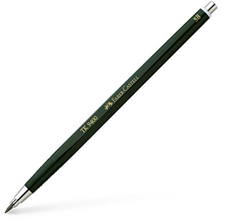 Faber-Castell 139403 - Matita a scatto TK 9400, spessore mina: 2 mm, durezza: 3B, colore fusto: verde