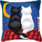 VERVACO Kit Punto Croce Gatti di Notte Set Ricamo Principianti Cuscini Gobelin Decorativi Accessori per Lavoretti Creativi DIY Casa Decor Hobby Adulti Cross Stitch, Tessuto, Multicolor, ca. 40 x 40 cm