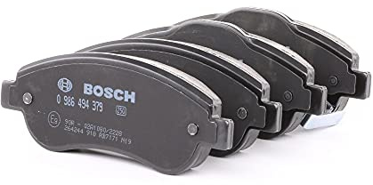 Bosch BP1287 - Brake Pads Car Front Axle - Bosch Quality - Reduced Noise and Dust - ECE-R90 Certified - Copper-Free - 1 Set of 4 Pads - With Accessories