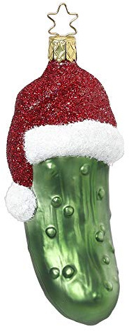 Ingetglas – julgransprydnad, julgransprydnad – julprydnad, gurka – för hand – 12 cm