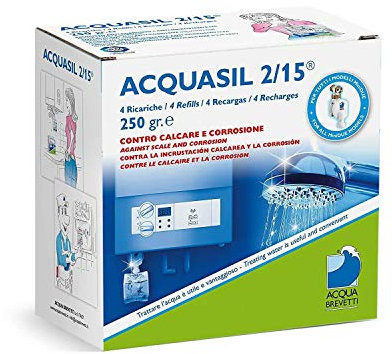 Liquido Acquabrevetti ACQUASIL 2/15® in sacche da 250 gr cadauna (4 sacche per box) per pompe dosatrici MiniDUE