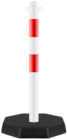 ROBUSTO Kettenpfosten-Set STAHL, rot/w, Ø 6 cm, 100 cm, Art.-Nr. 37137 | Kettenpfosten | Absperrpfosten | Absperrkette