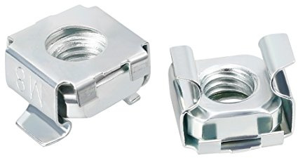uxcell 50 Pack, M8 Cage Nut, Carbon Steel Zinc Plated for Server Shelf Cabinet