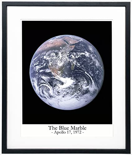 The Blue Marble Space Poster/Earth Photo Wall Art, Astronomy Gifts & Galaxy Bedroom Aesthetic Poster Cool Framed Pictures Earth Science Artwork Blue Painting Earth Decor Wall Art Bedroom (8 x 10)