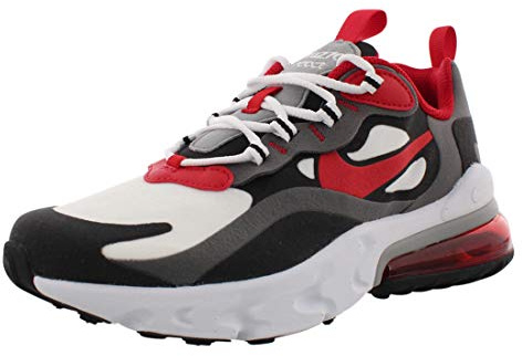 Nike Air Max 270 React (GS), Scarpe da Corsa, Multicolore (Iron Grey/Univ Red/Black/White), 38.5 EU