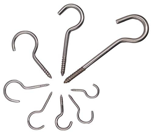 T::A 100 Stück 6.0 x 100 mm Schraubhaken Edelstahl V2A Inox Hakenschrauben Holzgewinde Wäscheleine