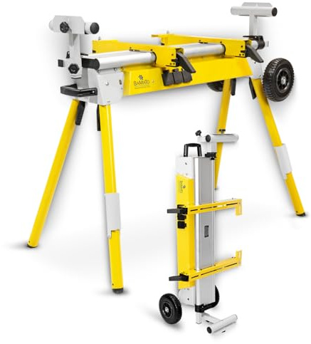 BAMATO Maschinenständer KST-2760 Universal Untergestell Sägetisch 150kg | Hohe 150 kg Traglast & universell passend | Einklappbare Standfüße & integrierte Räder | Inkl. Schrauben-Kit