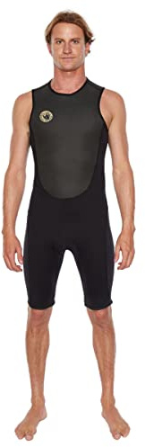 Body Glove Men's Heritage 2mm Back-Zip Short John Wetsuit (Black, Small)