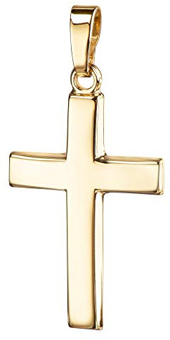 Anhänger-Kreuz 750 Gold-Kreuz 18 Karat für Damen, Herren und Kinder Kreuz-Anhänger Ketten-Anhänger in gewölbter Form + Schmuck-Etui
