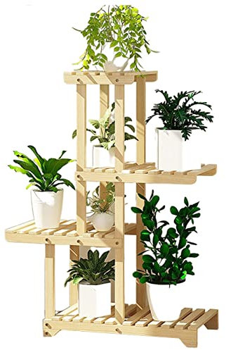 WYFZT Blumentreppe aus Holz Pflanzentreppe Pflanzenregal Blumenregal 4 Tiere 5 Topf - hohe stabil Leiterregal Pflanzenständer Blumenständer Innen Außen Garten Balkon Display Regale