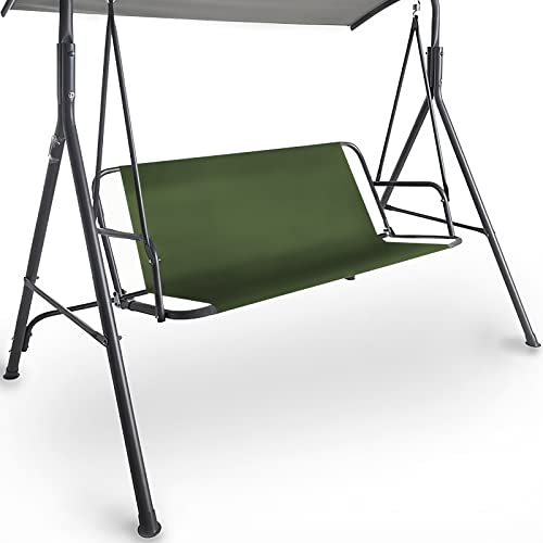 Coverify Ersatz-Schaukelsitzbezug, strapazierfähiges 600D-Oxford-Gewebe, Gartenschaukel, Stuhlbezug für den Außenbereich, universelle Passform für 3-Sitzer-Schaukelstuhl, 113x47x47 cm, Grün