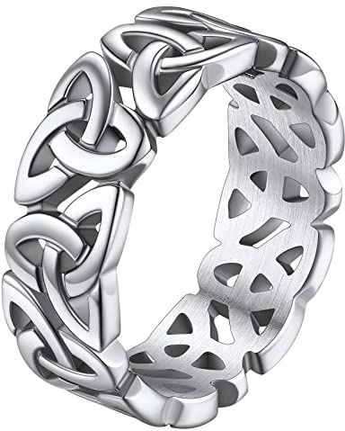 FaithHeart Keltischer Knot Ring für Damen Mädchen Personalisierter Fingerring Verlorbungsring Ehering Schmuck für Paar Pärchen