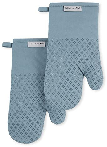 KitchenAid Asteroid Oven Mitt Set, 7x12.5, Fog Blue, 2 Piece