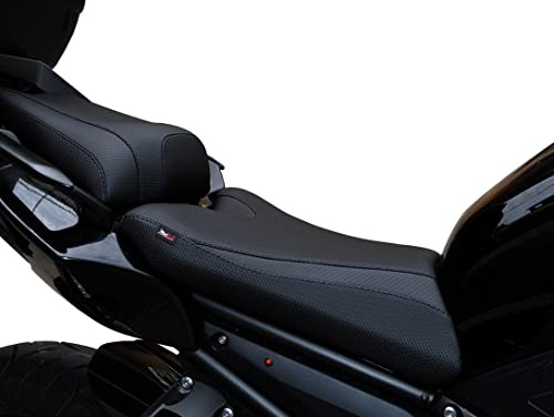 Funda de Asiento Compatible con Yamaha FZ8 Fazer 800 2010-2014 Color Negro