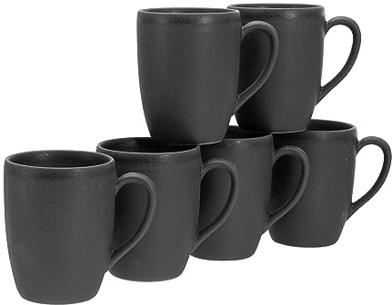 CreaTable, 17874, serie Soft Touch Black, porslinsset, muggset 6 delar