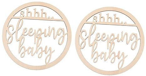 Garneck 2stücke Schlafschild Aus Holz Kreatives Türschild Für Kinderzimmer Für Schlafende Dekorativ Und Robust Als Zur Babyparty