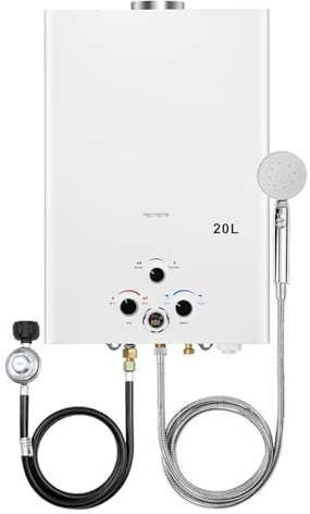Scaldabagno Riscaldatore Di Acqua Senza Serbatoio 5.26GPM 20L Riscaldatore Di Acqua GasHot Portatile Esterno Istantaneo Riscaldatore Di Acqua A Propano Con Display Digitale