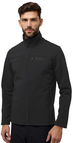 Jack Wolfskin Whirlwind Softshell-jacka för män, Svart, S