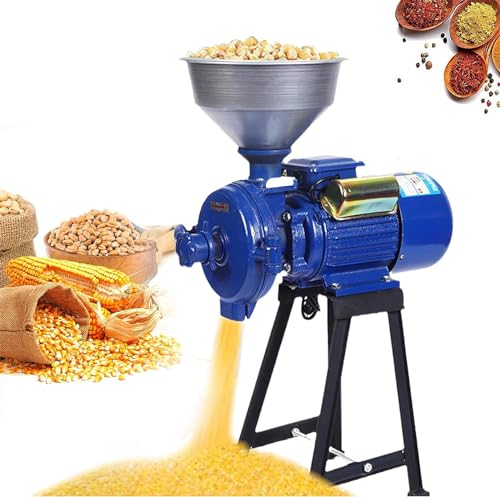 Electric Feed Mill Dry Grain Mill Grinder - Multifunctional Indian Mixer Grinder For Coffee, Wheat, Spices - Includes Funnel For Easy Grinding - High-Efficiency Feed Machine For Nut, Rice, Herbs