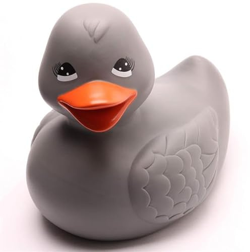 Duckshop I Badeente XXL Maja - grau I Quietscheentchen I Quietscheente I Geschenk für Freunde I Präsent für Sammler