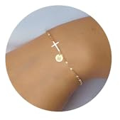 Bracelet avec croix pour femme, cadeau de Noël pour adolescentes, cadeaux chrétiens pour femmes, cadeau religieux, baptême, confirmation, communion, foi, Adjustable, Métal, Pas de gemme