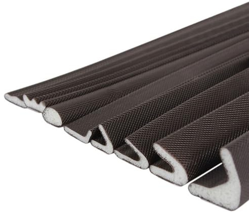 Bordure Barrière Mousse PU acoustique auto-adhésive de type V, bande d'étanchéité for porte et fenêtre, coupe-froid, joint de porte, remplissage d'espace, mousse d'isolation, 5 mètres Conserver Garnit