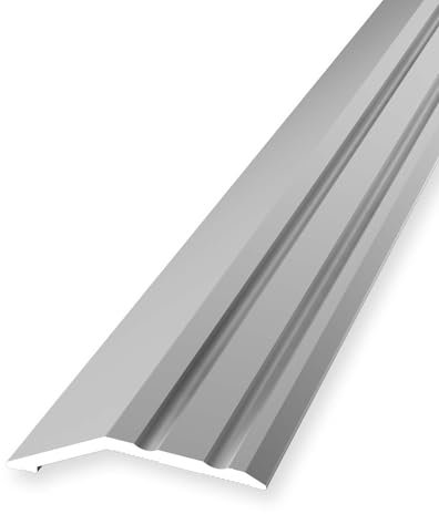 Listón de bordes, 10 x 39 x 2700 mm, perfil de acabado, aluminio anodizado, autoadhesivo, plateado