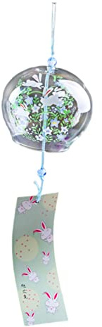 Japanische Windspiele, Romantische Blumen Außen Windglocken, Schöne Handgefertigte Mit Glas Bemalte Windspiel Ornament, Innen Außen Gartenglocke Mit Karte Für Terrassenbalkon