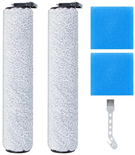 Fixbetter 5 Piece Accessory Set for Eureka NEW400 / NEW400 Gen2 Wet/Dry Vacuum Cleaner Wireless, 2 Brush Rollers + 2 Cotton Filter + 1 Cleaning Brush