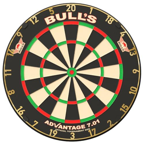 Bull's Advantage 701 Professional Dartboard | Premium Afrikanisches Sisal | Offizielle Turniergröße | Ultrafeine Messerdrähte | Langlebig und einfach zu montieren