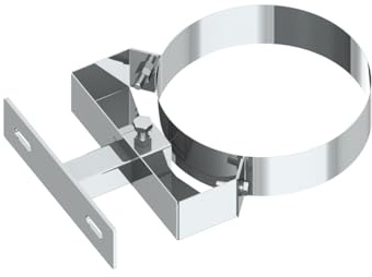 Wandhalter verstellbar, Wandabstand 50-150mm für doppelwandige Schornsteinrohre mit Ø 250mm Außendurchmesser, Edelstahl