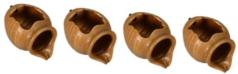 Yardwe 4 Stück Zirkulierendes Wasser Tontopf Teichspucker Topf Wasserfunktion Dekorativer Wasserfall Glas Wasserbrunnen Blase Aquarium Hofbrunnen Keramik Hellbraun