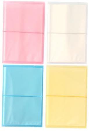 CORHAD 4pcs Reusable Sticker Album for Photo and Card Storage Book Collecting Organizer Yellow White and Covers for Keeping Memories and Documents Safe